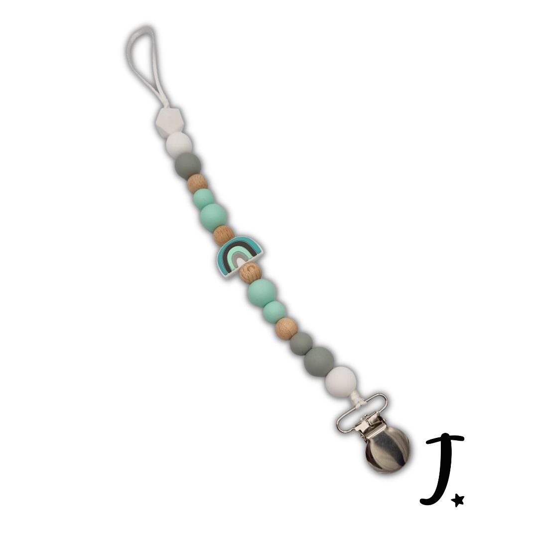 Mint Rainbow Silicone Dummy Clip