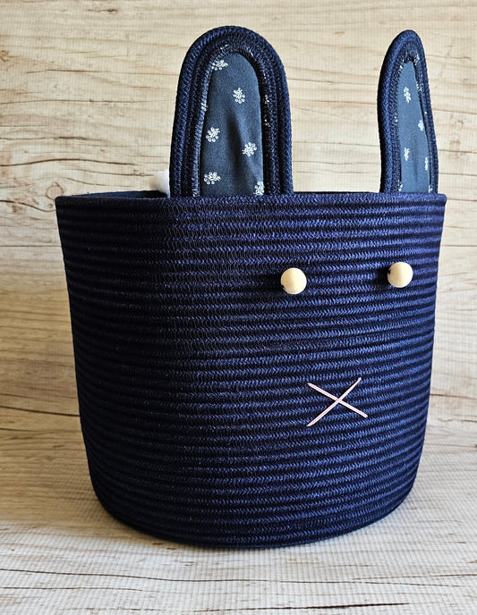 Bunny rope basket - Navy