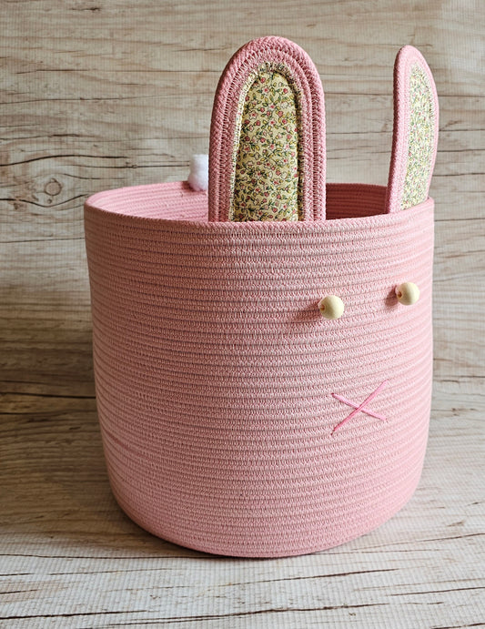 Bunny rope basket - Pink