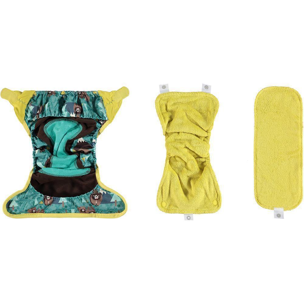 PopIn Single Printed Nappy Bamboo - Bear