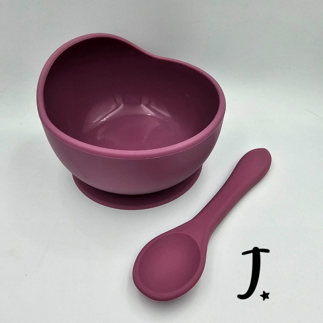 Silicone suction bowl with spoon