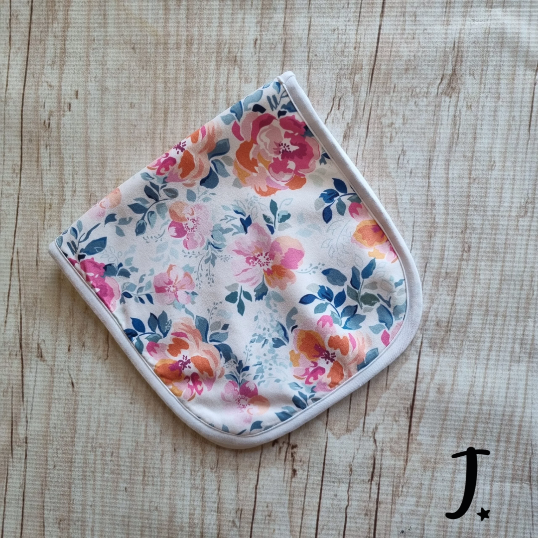 Burp Cloth Pink Flowers