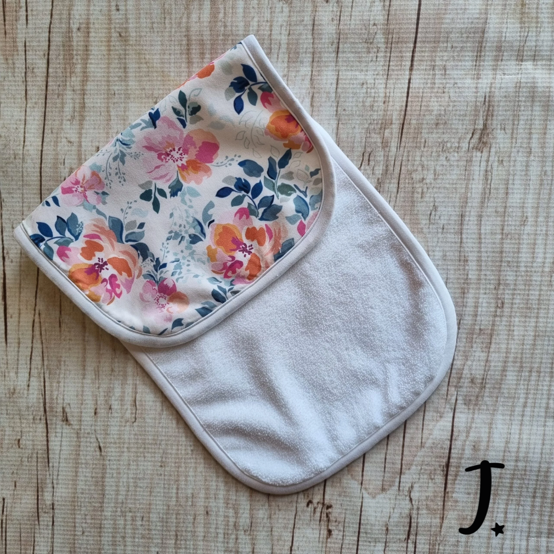 Burp Cloth Pink Flowers