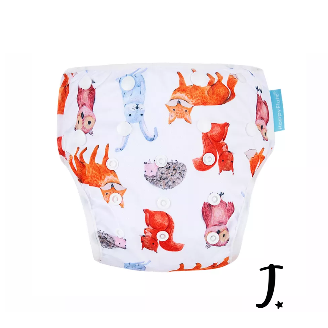 The fox, rabbit and owl swim diaper