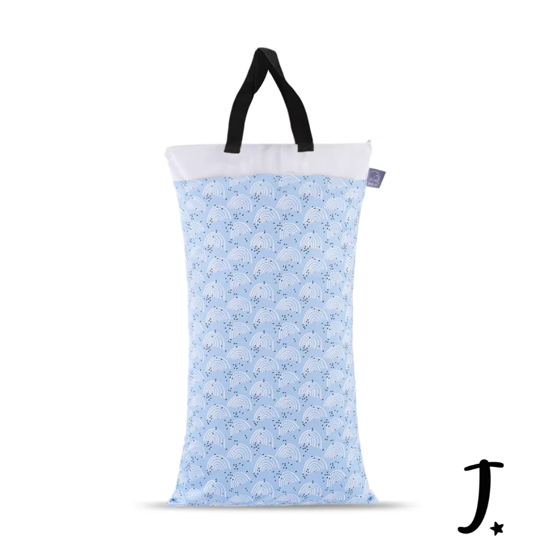 Light blue rainbows large wet bag