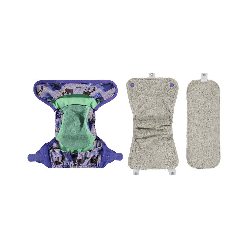 PopIn Single Printed Nappy Bamboo - Moose