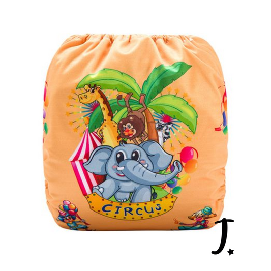 Orange Circus Print Pocket