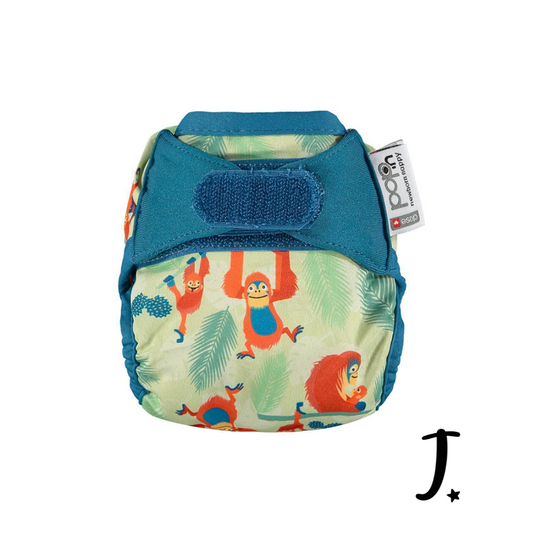 PopIn Single Printed Nappy Bamboo - Orangutan(Newborn)