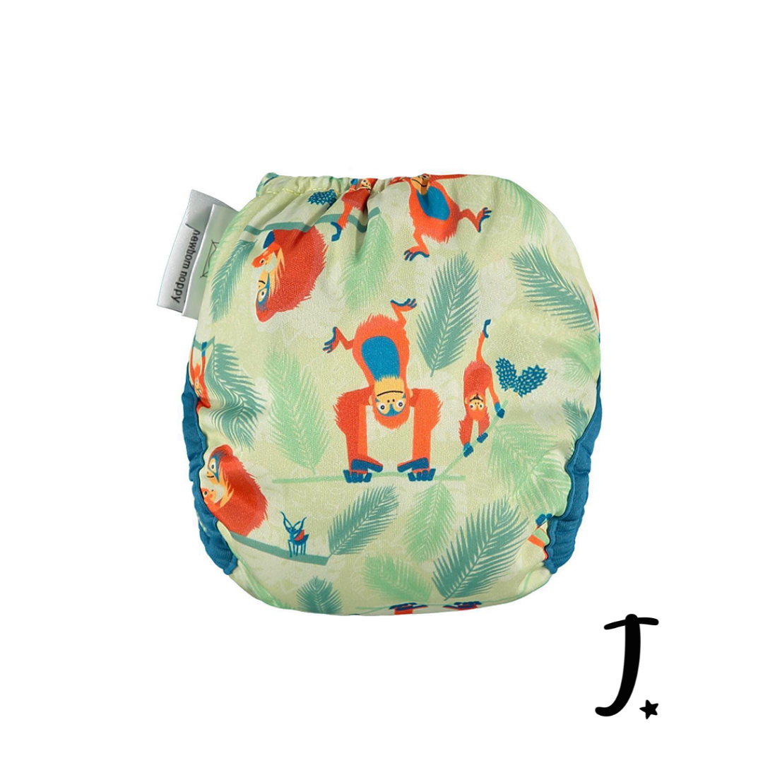PopIn Single Printed Nappy Bamboo - Orangutan(Newborn)