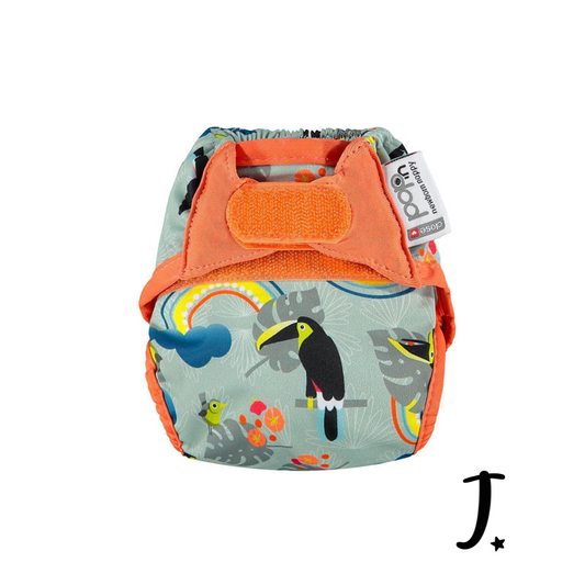 PopIn Single Printed Nappy Bamboo - Toucan (Newborn)