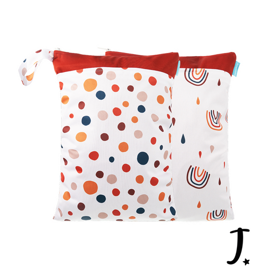 Happy Flute Wetbag, Polka Dots / Rainbow Print