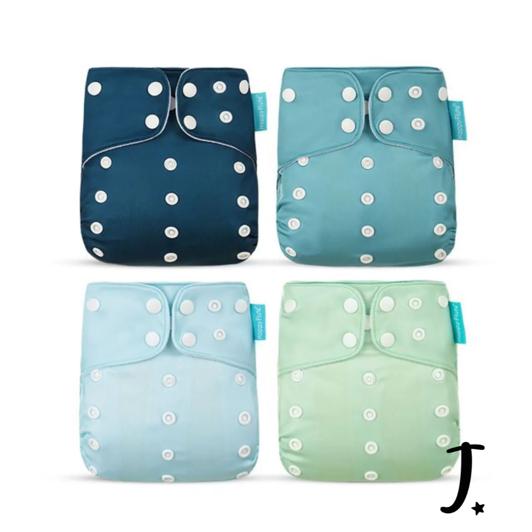 4 Pack Happy Flute pockets - shades of blue and green