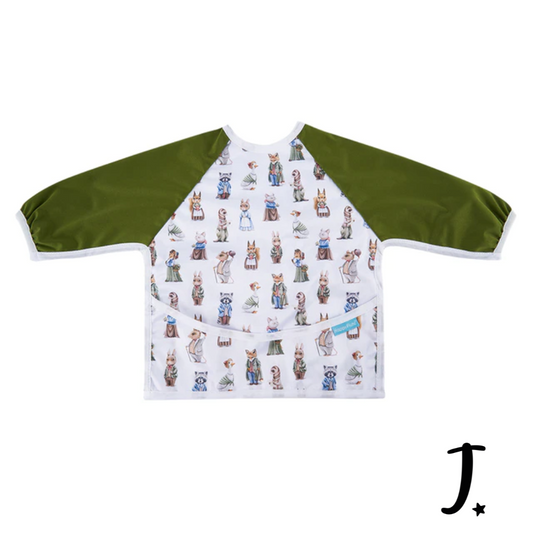 Long sleeve bib - Vintage rabbits