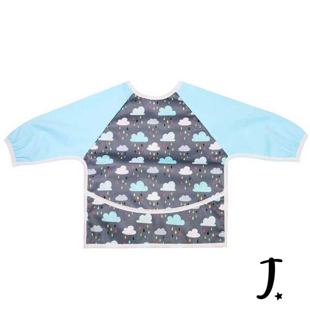 Long sleeve bib - In the clouds