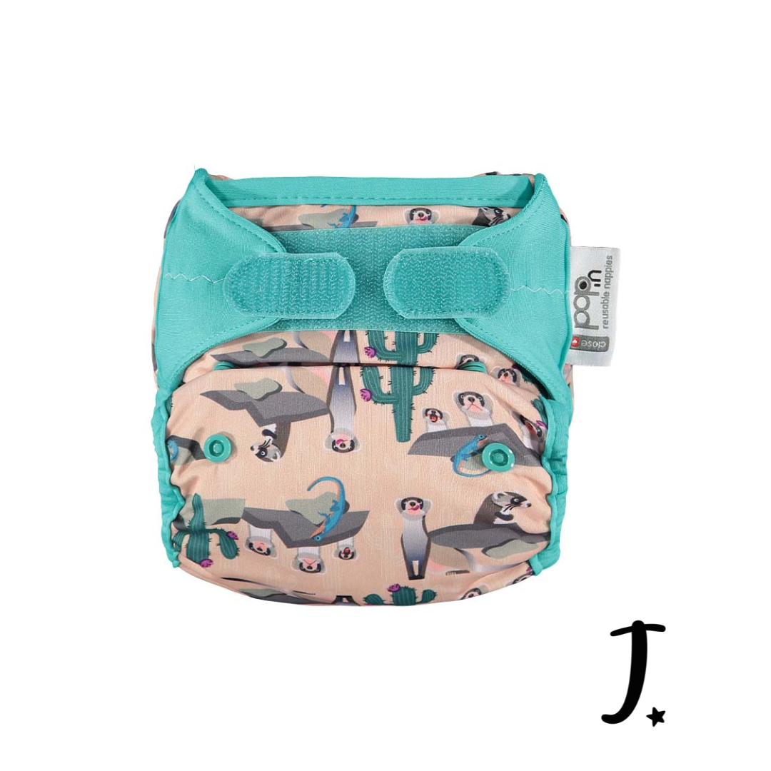 PopIn Single Printed Nappy Bamboo - Ferret