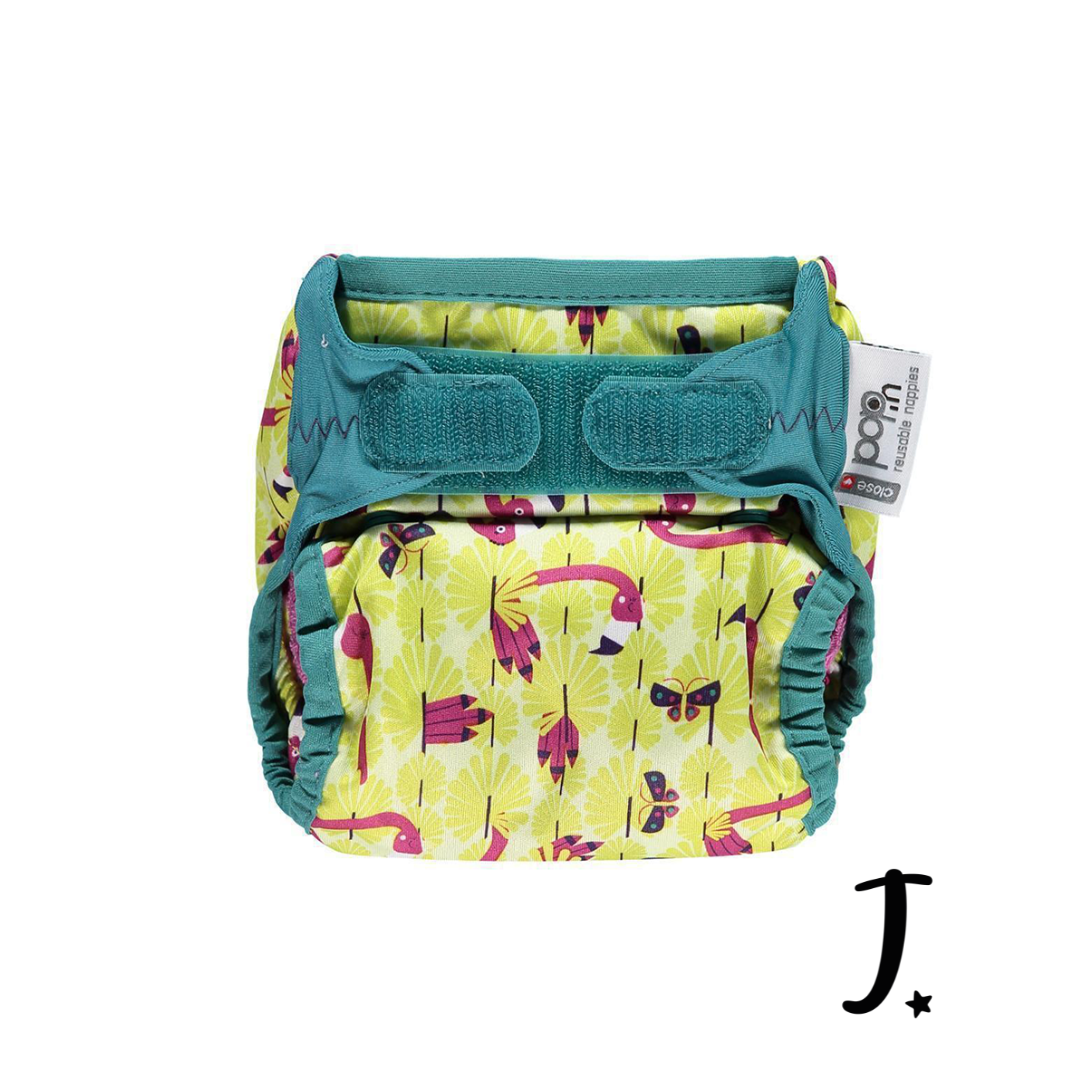 PopIn Single Printed Nappy Bamboo - Flamingos