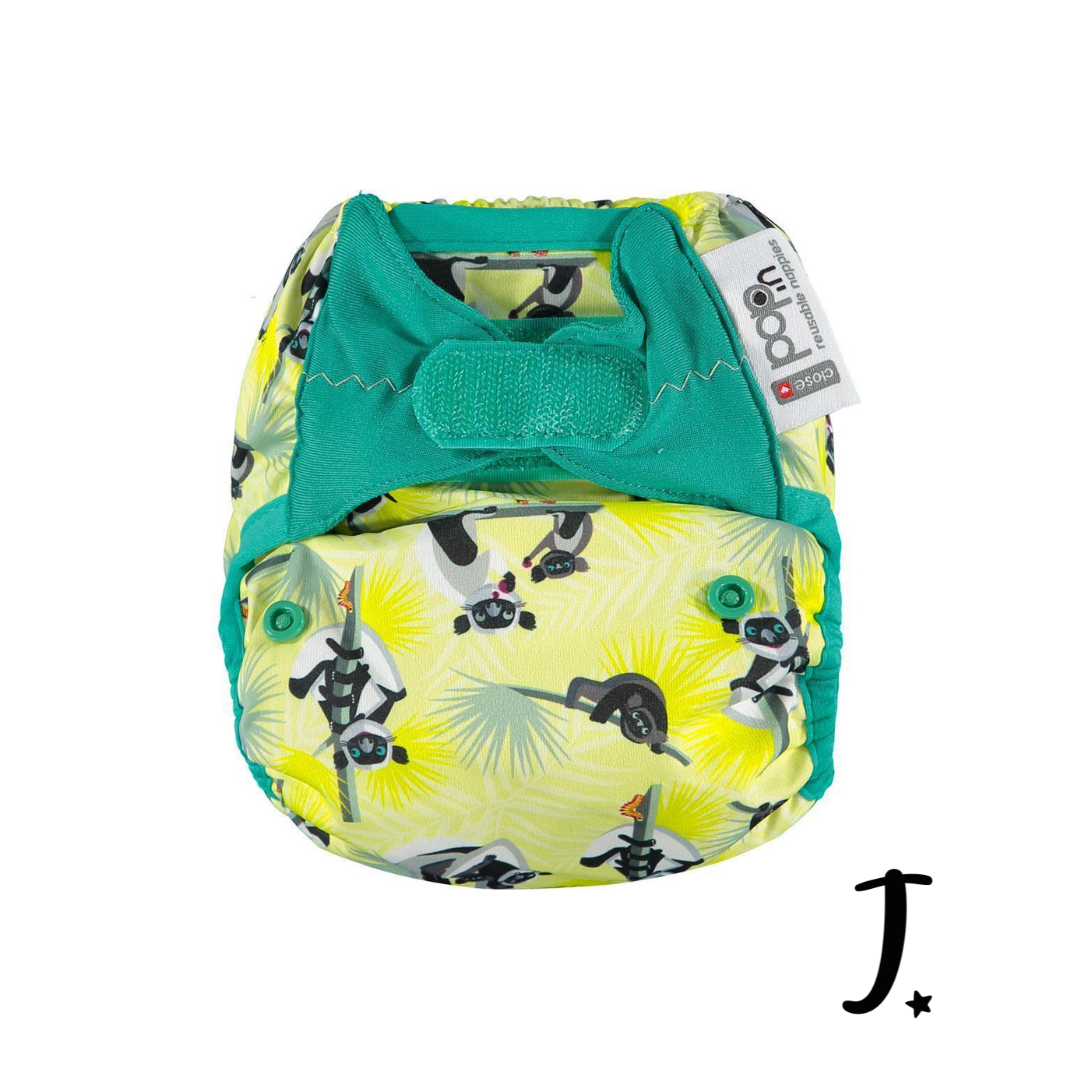 PopIn Single Printed Nappy Bamboo - Lemur