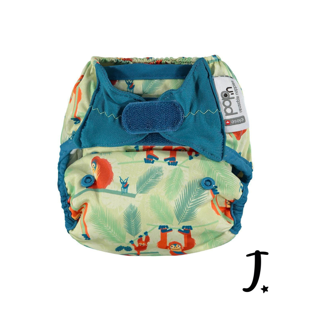 PopIn Single Printed Nappy Bamboo - Orangutan