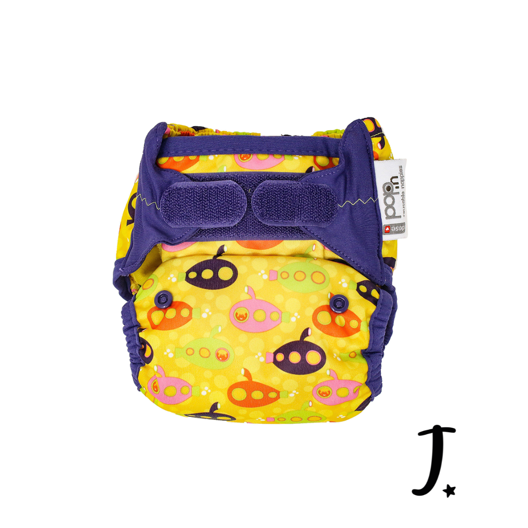 PopIn Single Printed Nappy Bamboo - Submarines