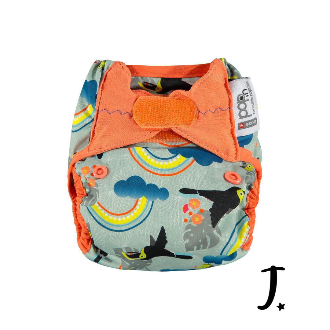 PopIn Single Printed Nappy Bamboo - Toucan