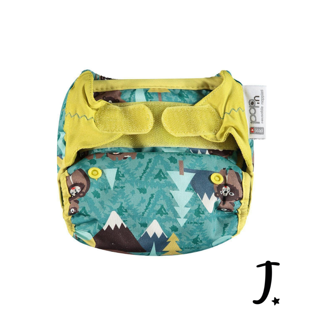 PopIn Single Printed Nappy Bamboo - Bear