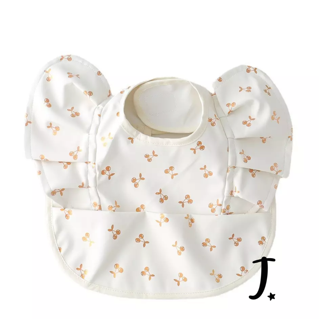 Ruffle bib - Golden cherry