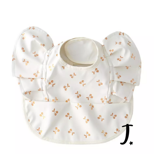 Ruffle bib - Golden cherry