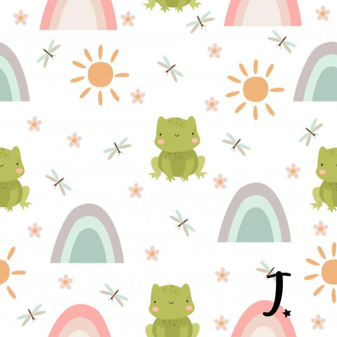 Rainbows and froggies, fleece blanket